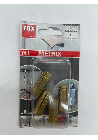 Tox Metrix Pirinç Çelik Çakma Dübel M10X34 Mm 4 Adet