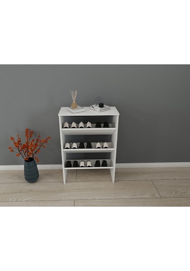 Lamus Ayakkabı Dolabı-beyaz Renk Beyaz