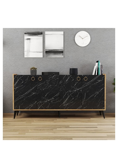 Ferniso Mobilya 165 Cm Konsol Çam-mermer Desen