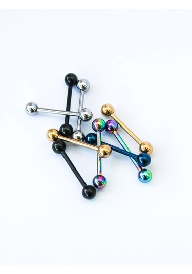 Pıercıng Bar Bar Piercing 2 Adet 34609451 Siyah