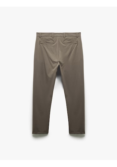 Koton Slim Fit Cep Detaylı Düğmeli Esnek Kumaş Pantolon Vizon 6wam40084hw Vizon