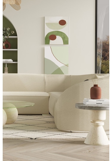 Modalife Teddy Köşe Takımı Krem