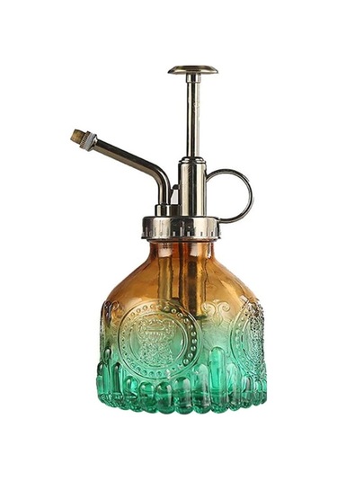 Şık Tasarımlı Ev Bahçe Saksı Çiçeklerine Özel Cam Bitki Sulama Fıskiyesi Kolonya Şişesi 200 Ml Yeşil Çok Renkli