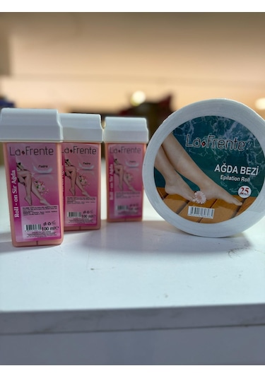 La Frente Pudralı Roll-On Kartuş Ağda 3 x 100 ML + Ağda Bezi Rulo 25 M