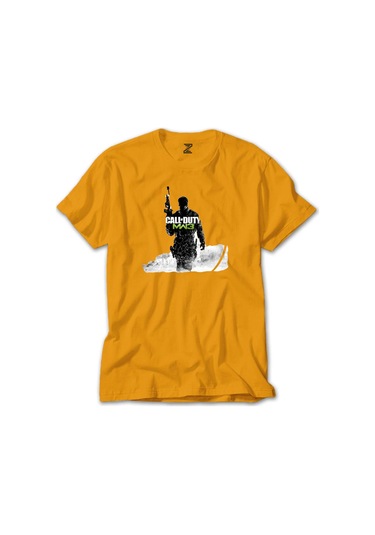 Call Of Duty Silhouette M3 Sarı Tişört Sarı