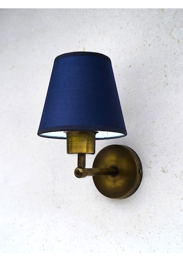 Shimmer Duvar Apliği Eskitme Gold Koyu Mavi Başlıklı Koyu Mavi