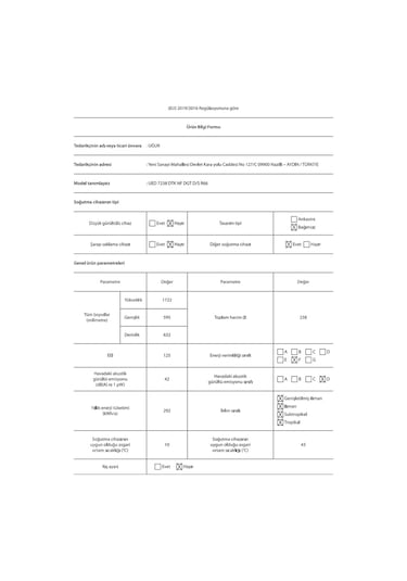 Uğur UED 7238 DTK NF DGT D/S R66 238 LT 7 Çekmeceli Dikey Derin Dondurucu