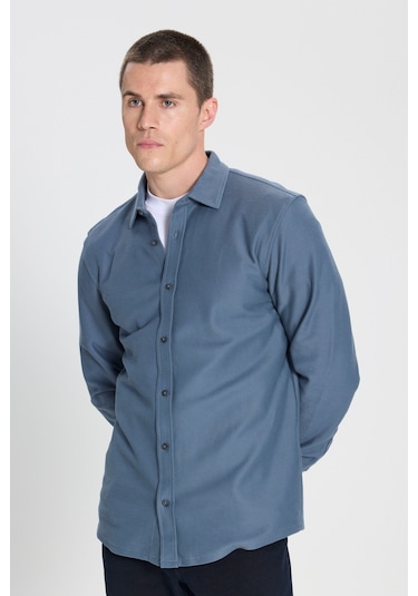 Wrangler Regular Fit Normal Kesim Pamuk İndigo Gömlek W242585315 İndigo