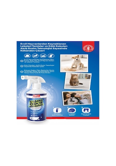 Bio Petactive Kusma Çiş Dışkı Kan Leke Çıkarıcı Koku Giderici Kedi Köpek Sprey 490 ML