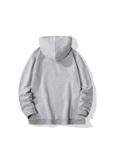 Unisex Kadın/erkek Harajuka Sokakt Yazılı Grafik Sweat Gri-17208 Gri