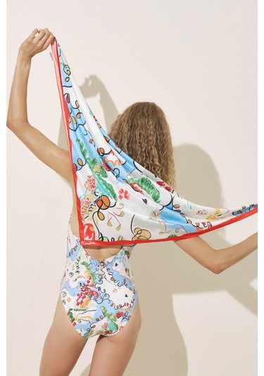 Saten Desenli Şal Summer Summer