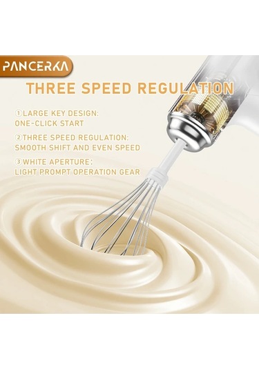 Elmpaly Pancerka Şarj Edilebilir Kablosuz El Mikseri Beyaz Diğer