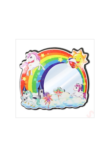 Unicorn Aynalı Duvar Stickerı, 33cm X 30cm 1+