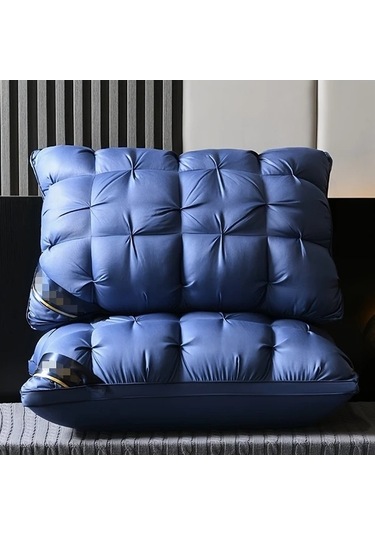 Trendooze Sunshine022 Mavi Lüks Uzatma King Yastık Omurga Desteği Yıkılabilir Açık Mavi