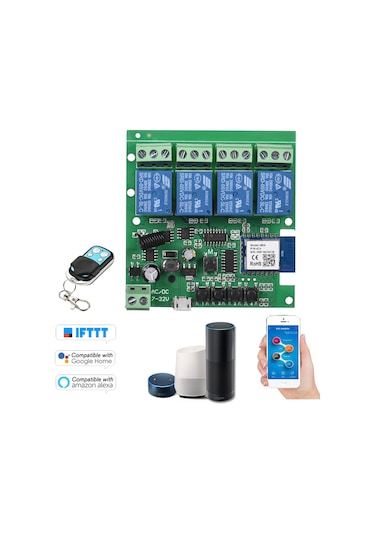 Hallow Tuya Wifi + Bt 433mhz Akıllı Uzaktan Kumanda Kablosuz Koyu Yeşil