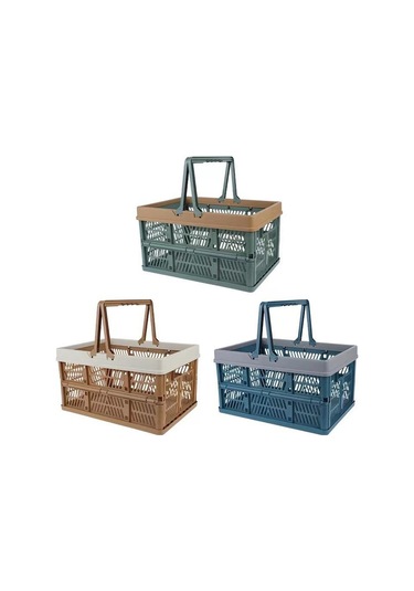 Yeşil Açık Katlanır Taşınabilir Piknik Sepeti Taşınabilir Kamp Depolama Plastik Çerçeve Büyük Süpermarket Alışveriş Sepeti M Yeşil