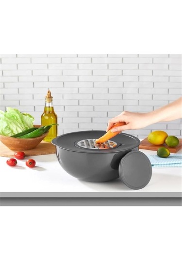 Arow Chopper Akıllı Karıştırma & Saklama Kabı Rendeli Akrilik 4.6 Lt 25 Cm Gri Tr-3633 Çok Renkli