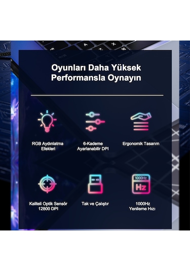 Aula S12 Pro 12800 Dpı 8 Tuşlu Makrolu Kablolu Optik Gaming Oyuncu Mouse Siyah Diğer