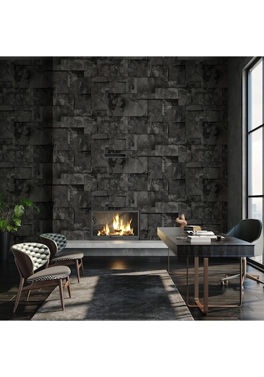 Adawall Roka 23106-5 Doğal Taş Desenli Düz Sade Duvar Kağıdı