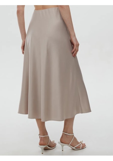 Nice & Easy Kadınlarda Saten Midi Etek Lastik Bel. 460900447 Bej