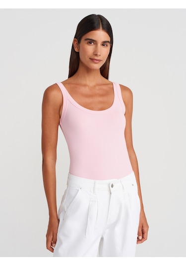 Dilvin 21053 Askılı Bodysuit-toz Pembe Toz Pembe