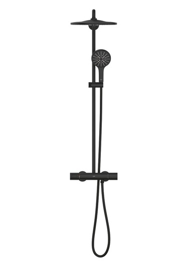 Grohe Rainshower Smartactive 310 Duvara Monte Termostatik Bataryalı Duş Sistemi - 22119kf0 Siyah