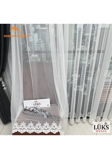 Lüks Grek Etek Işlemli Tül Perde 1 Yüksek Kaliteli- Modern House
