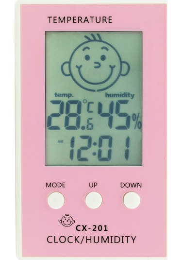 Çocuklar için İç Mekan Termometre ve Nem Ölçer Saatli Thr103