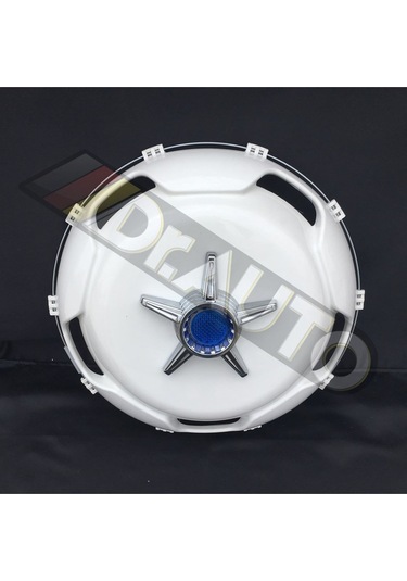 22.5 İnç Düz Model Mavi Fırfırlı Jant Kapağı 4'lü Takım