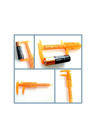 Omeniv Mini Cetvel Kompas Caliper Hobi Maket Masaüstü Obje Sarı