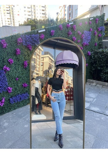 Lavessa Verev Kesim Fitilli Triko Bluz-siyah Renk-486 Siyah
