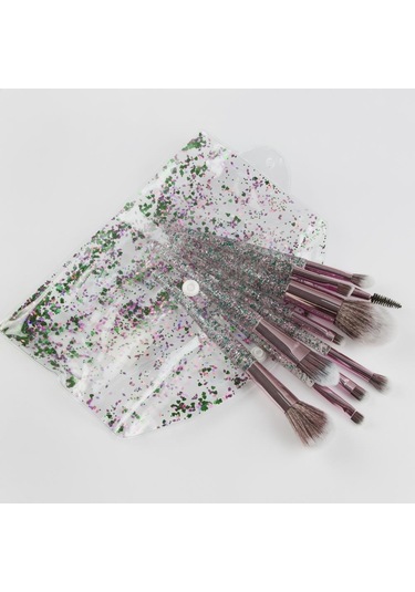 Fontenay Profesyonel Yeşil Simli Makyaj Fırça Seti 10'lu