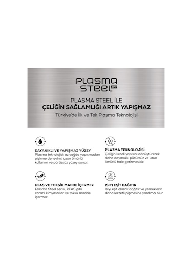 Karaca Plasma Steel 316+ 3ply Sahan 20 Cm Gümüş
