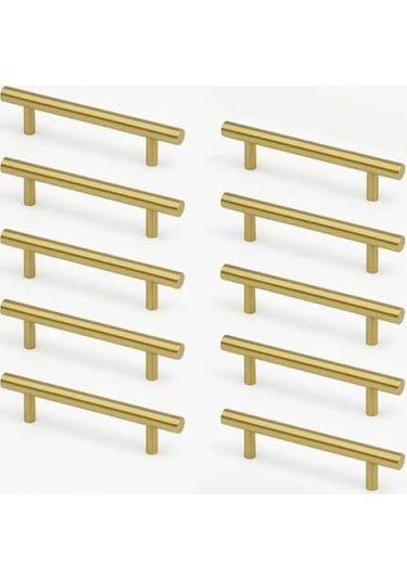 10 Adet Altın Renk Metal Mutfak Çekmece Dolap Kulpları 128 Mm A.Ağaç