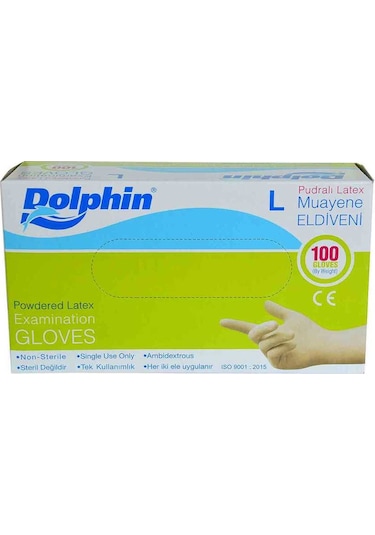 Pudralı Beyaz Latex Muayene Eldiveni Büyük Boy L 100 Lü Paket