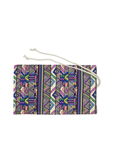 Wezone Eşsiz Desenli Kanvas Kalem Çantası - 24 Delikli, Boya Kalemi, Pastel Ve Çizim Araçları İçin Taşınabilir Organizatör