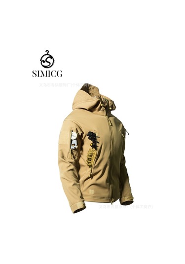 Erkekler İçin Yumuşak Kabuklu Kalın Rüzgar Geçirmez Sıcak Ceket Haki