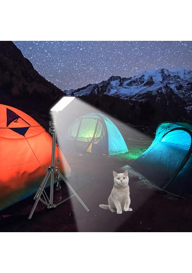 Dolıty Ayarlanabilir Led Taşkın Işık Tripod Standı Kamp Siyah