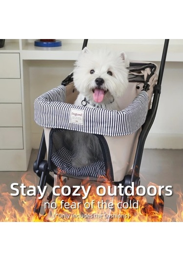 Fochsia Siyah 3 Parça Evcil Hayvan Arabası Yatağı Seti Yastıklı Yastık Yıkanabilir