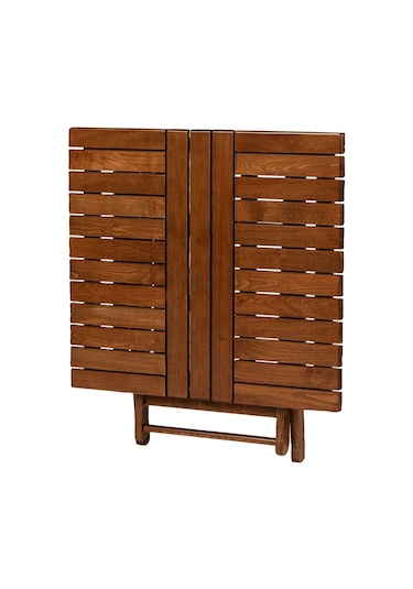 Heybeli Ahşap Bahçe Balkon Seti: 60lık Masa + 2 Minderli S