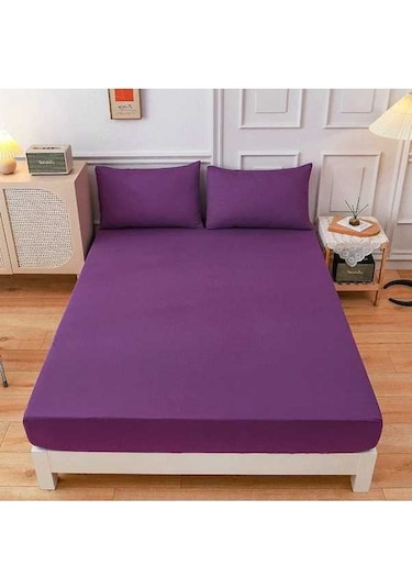 Novahub 1.5/1.8 Tek Kişilik Nevresim Takımı Mor Düz Renk Yatak Yastık Kılıfı 120x200+27cm Mor