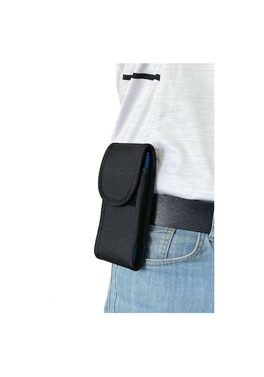 Lederax Ld170 Kanvas Kumaş Cırt Kapaklı Kemere Takılan Telefon Kı