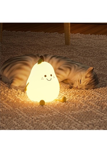 Fastbuy Juhui Store 7 Renk Değiştiren Armut Gece Lambası - Beyaz, Çok Renkli Işık Çok Renkli