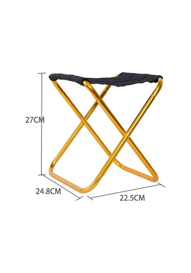 Novahub Açık Mekan Kamp Sandalyesi 7075 Alüminyum Balıkçı Barbekü Dışkısı, 24.5x22.5x27cm, Gümüş Gri Mavi Desen Mavi