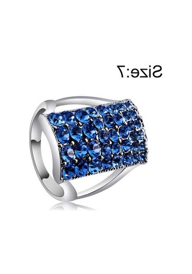 Fastbuy Altın Kaplı Mavi Kristal Bilezik, Kadınlar İçin, Gümüş, Elmaslı, Renkli, Us 7, Çok Renkli Çok Renkli