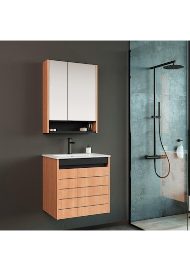 Orka Ricato 60 Cm Mdf Morgana Kiraz Banyo Dolabı Takımı Çok Renkli