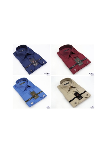 Dicotto Klasik Kesim Micro Kumaş Kol Düğmeli Erkek Gömlek 17 Renk Beyaz