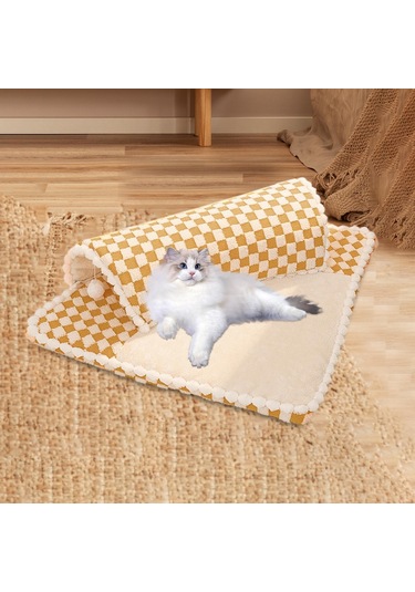 Suntek 2'den 1 Kedi Yatak Oyun Tüneli Kapalı Kahverengi-s