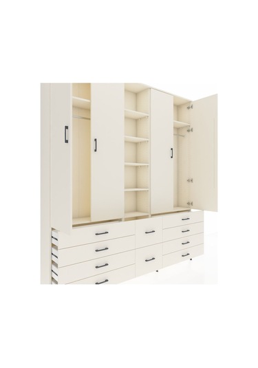 Arges Dolap 9 Raflı 10 Çekmeceli 2 Askılı 220x30x243 Aytaşı-aytaşı/aytaşı Aytası/aytası