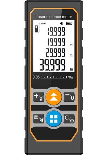 Vkemall Te70 Lazer Ölçüm Aleti, 70m Mesafe, Açı Sensörü, Çok Birim Metre/fut/ınç , Alan/hacim/pitagor Teoremi Modları, Pil Yok